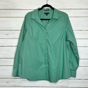Lands' End Green Button Down Shirt Size 20 W